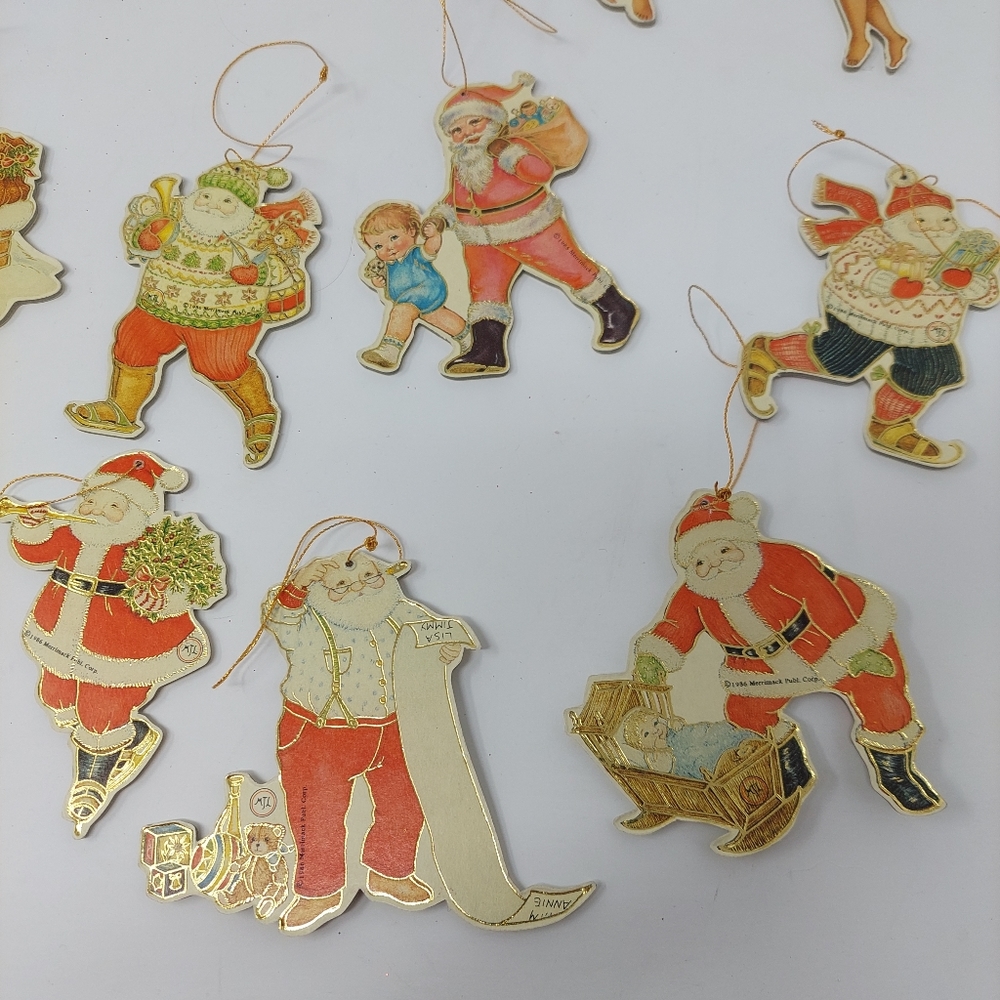 Merrimack Die Cast Cardboard Ornaments Lot Of 24 Vintage 1979 1985 1986 Angels - Picture 5 of 9